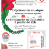 Invitation au déjeuner en Musique le 2 juin 2019