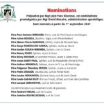 Nominations des nouveaux curés. A partir du 1er septembre